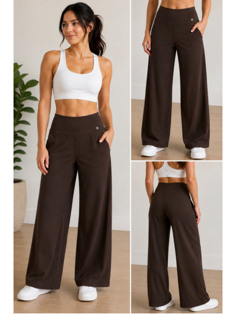 Women's CALIA Inspire Wide Leg Pant 2.0 Size S in Rich Brown NWT